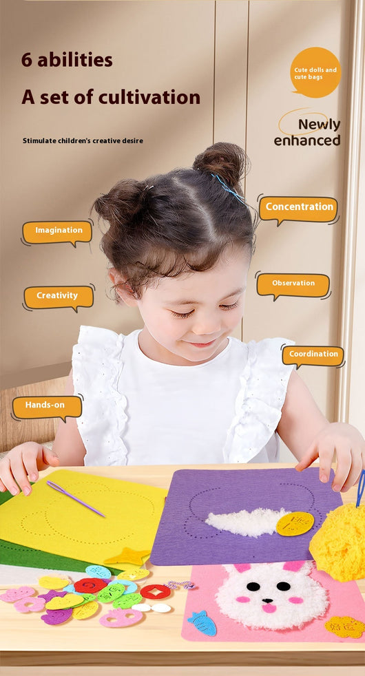 Kit de Bordado Infantil con Animales de Dibujos Animados - Juguete Educativo DIY para Jardín - Image 24