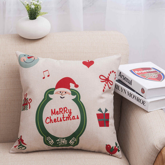Funda de Almohada de Lino Estampada con Diseño Navideño Creativo y Elegante - Image 15