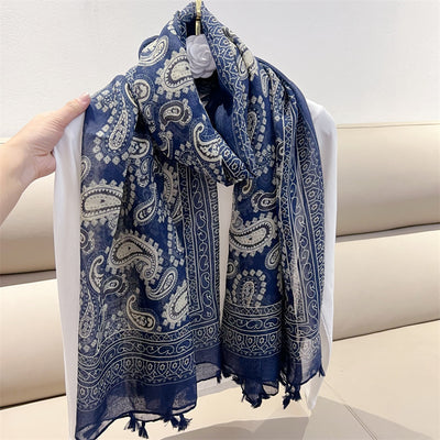 Foulard Étnico Estampado Cachemira Protección Solar Velo Ligero