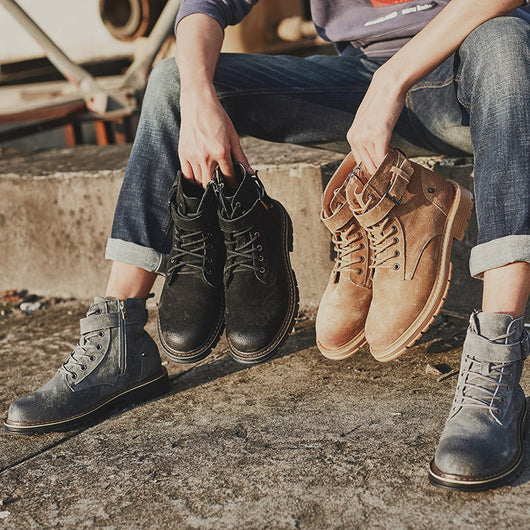 Botas Cortas Estilo Coreano Británico para Hombre - Diseño Otoñal Trendy - Image 4