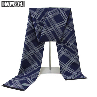 Bufanda de Cachemira Cuadros Hombre Estilo Europeo para Otoño e Invierno - Image 38