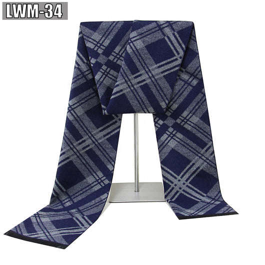 Bufanda de Cachemira Cuadros Hombre Estilo Europeo para Otoño e Invierno - Image 38