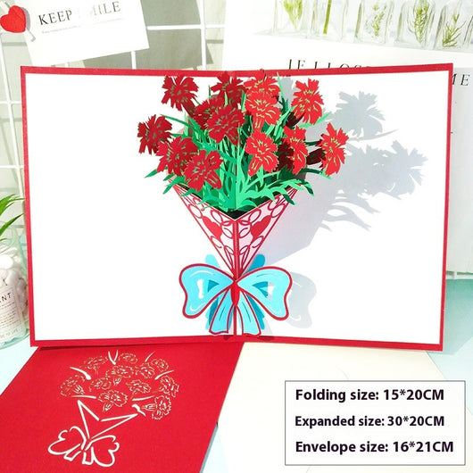 Tarjeta de Felicitación con Tallado de Rosas - Bendiciones de Cumpleaños - Image 5