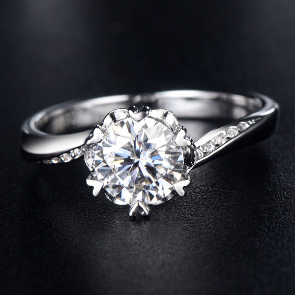 Anillo de Compromiso Copo de Nieve Moissanita
