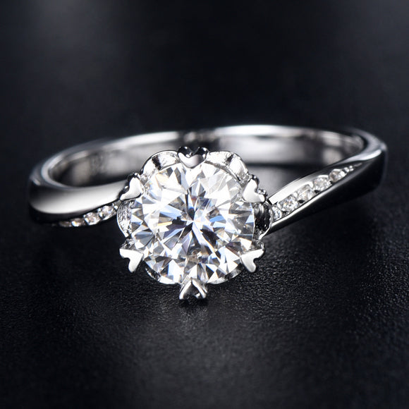 Anillo de Compromiso Copo de Nieve Moissanita