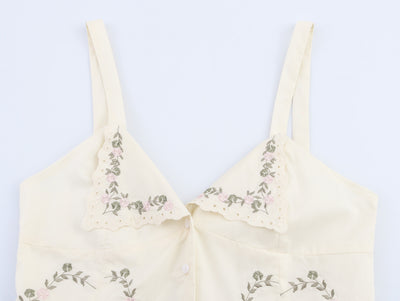 Blusa de Tirantes Bordada en Popelina - Estilo Europeo Minimalista - Image 9