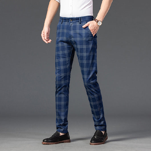 Pantalones a Cuadros Rectos Modernos para Hombre - Image 12