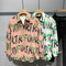 Camisa Casual de Algodón con Estampado de Letras para Hombre