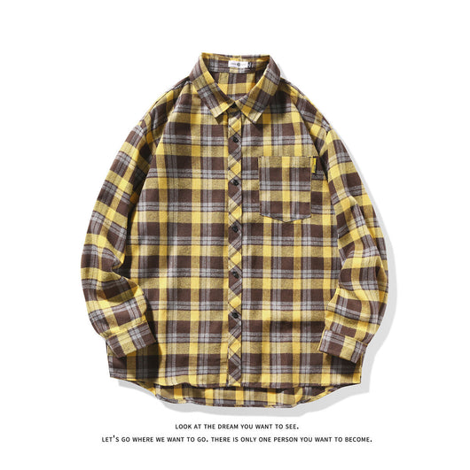 Camisa Casual Suelta a Cuadros Manga Larga para Hombre - Image 18