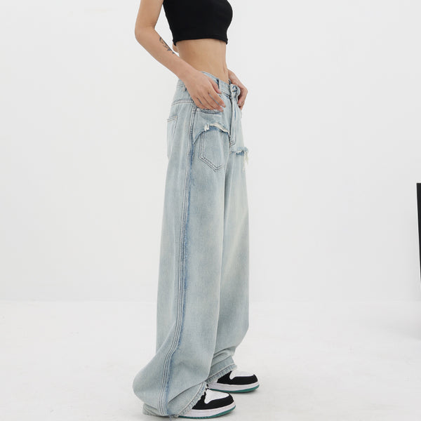 Jeans Vintage de Cintura Alta y Pierna Recta para Mujer