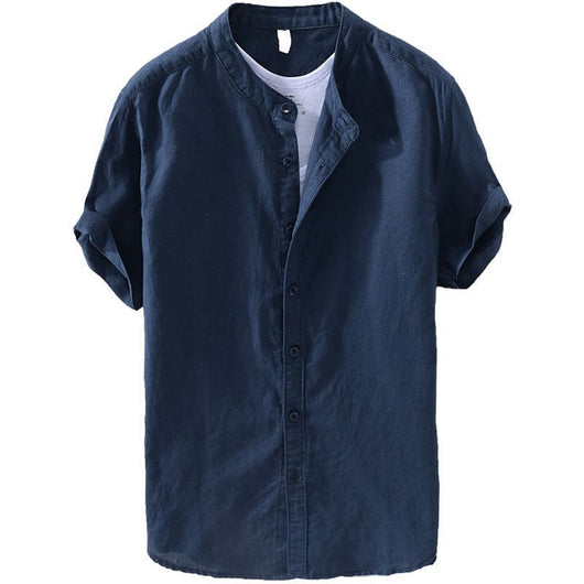 Camisa de Lino Japonés para Hombre Cuello Alto - Image 4