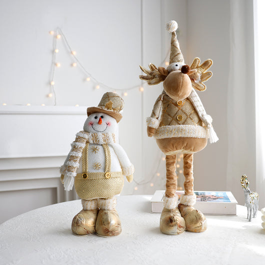 Adornos Navideños Retráctiles - Muñeco de Nieve y Reno Dorados - Image 11