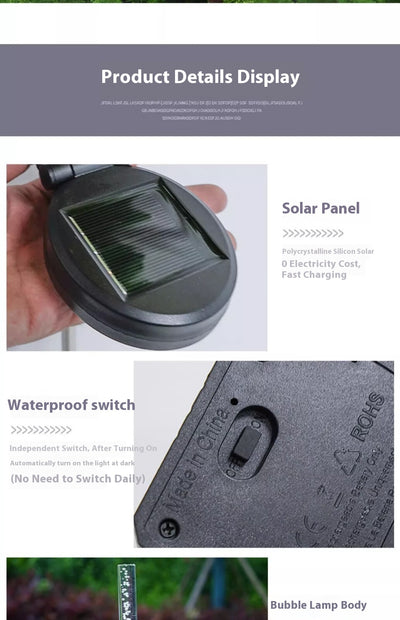 Lámpara Solar de Jardín con Burbujas de Cristal y Luz LED Intermitente - Image 15