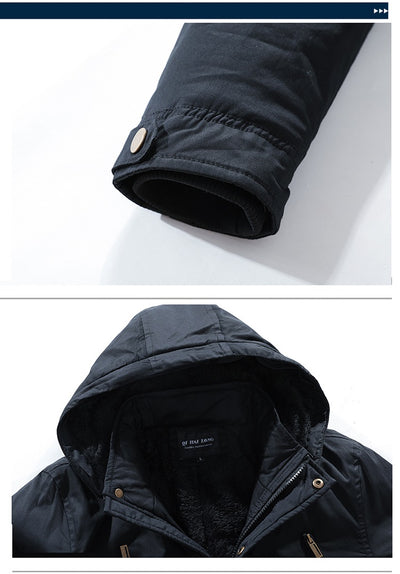 Abrigo de Algodón para Hombre con Cuello de Piel Sintética - Image 8