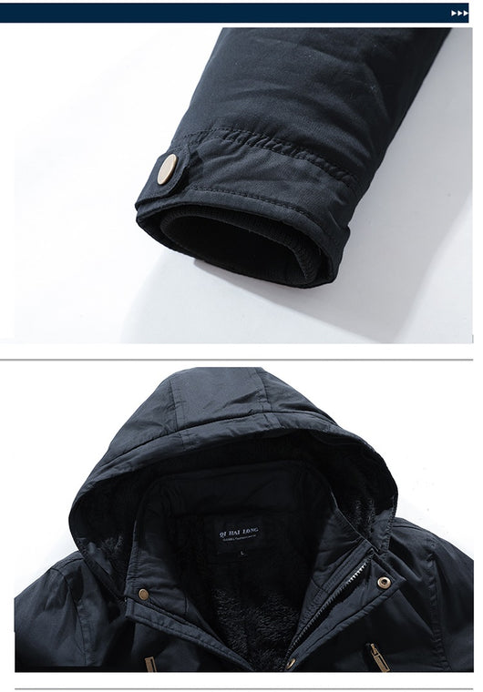 Abrigo de Algodón para Hombre con Cuello de Piel Sintética - Image 8