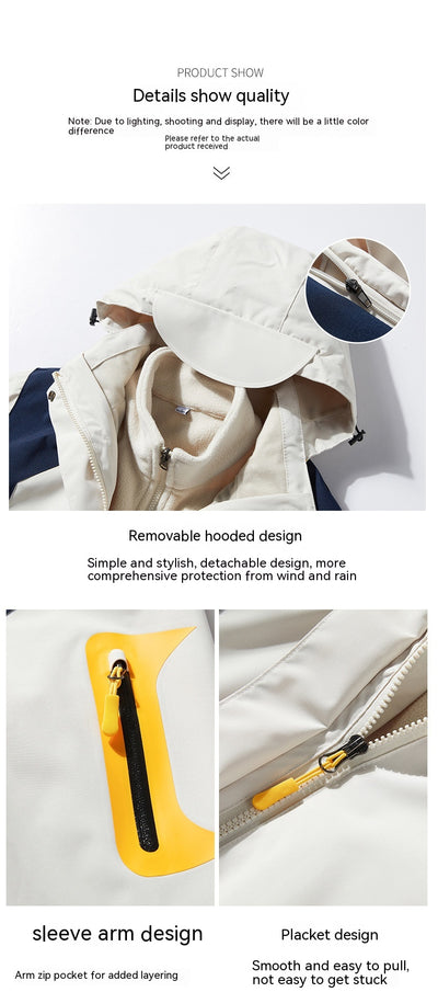 Chaqueta 3 en 1 Impermeable y Rompevientos con Forro Removible de Felpa - Image 17