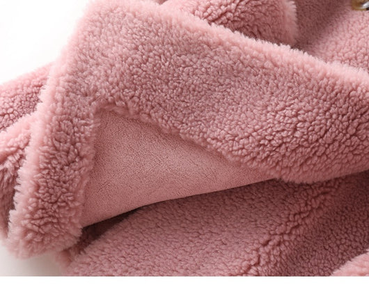 Abrigo de Lana Suelta Esquilada Largo para Mujer - Image 15