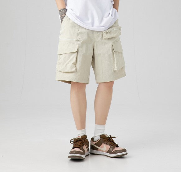 Pantalones Cortos Cargo Sueltos con Múltiples Bolsillos para Hombre