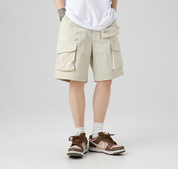 Pantalones Cortos Cargo Sueltos con Múltiples Bolsillos para Hombre