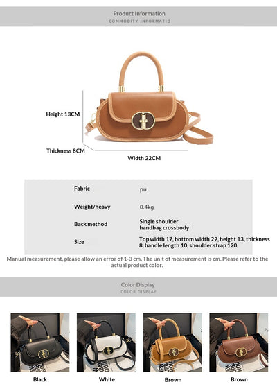 Bolso Tote Retro Premium Mate con Correa Cruzada Miniatura Redonda Otoño - Image 9