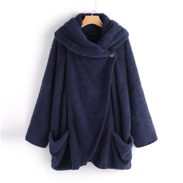 Cardigan Oversized con Cuello Solapa y Mangas Murciélago
