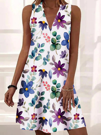Vestido Casual Primavera Escote V Corte A Línea con Estampado - Image 2