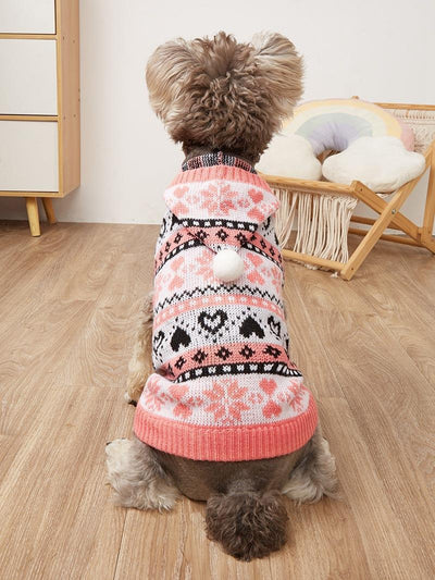 Suéter Térmico para Perro Pequeño - Diseño de Copos de Nieve y Rayas - Image 11