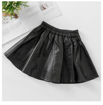 Falda de Cuero Infantil Estilo Coreano para Otoño Invierno - Image 17