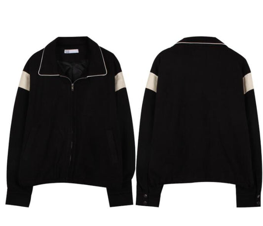Chaqueta Polo Suelta Negra para Mujer - Diseño Elegante y Cómodo - Image 2