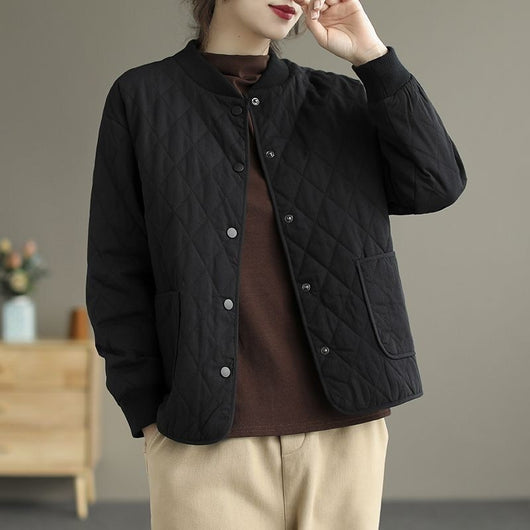 Chaqueta Acolchada de Algodón para Mujer - Diseño Rombo Ligero Otoño Invierno - Image 4