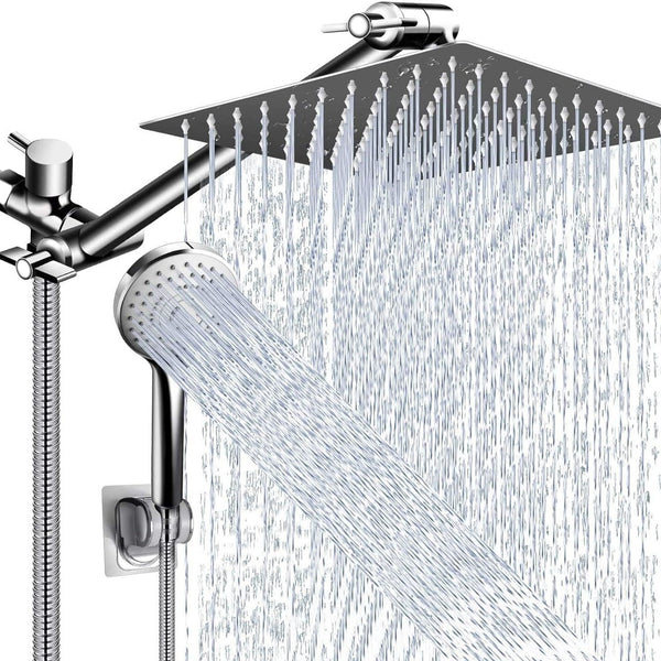 Conjunto de Ducha Premium con Brazo Rociador de 11 Pulgadas y Panel Multifuncional Grande