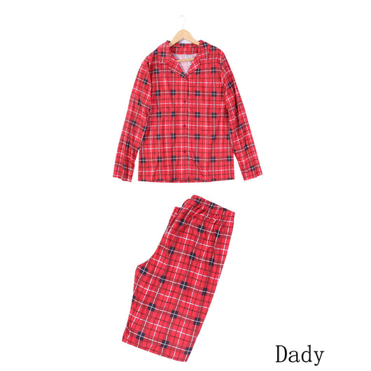 Red, black, and white plaid long-sleeve baby romper with a collar and snap closures, hanging on a hanger. - Image 21