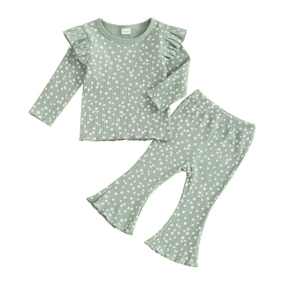 Conjunto Estampado Floral: Blusa Manga Larga y Pantalón