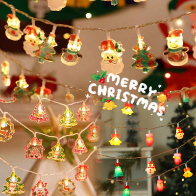 Cadena de Luces LED Multiusos - Árbol de Navidad, Muñeco de Nieve y Decoración Temática