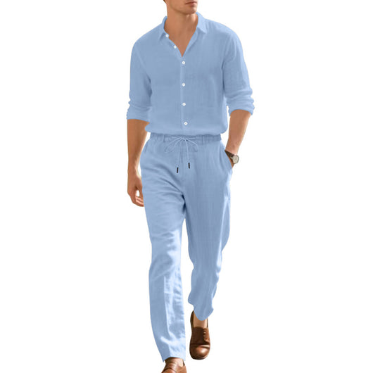 Conjunto de Dos Piezas: Camisa Suelta de Manga Larga y Pantalón Cómodo - Image 3