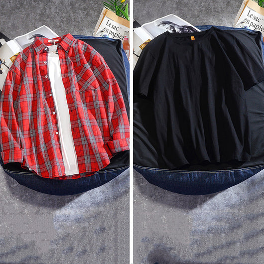Camisa Cuadriculada Hombre Manga Larga Primavera Otoño - Image 20