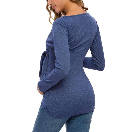 Blusas Premamá de Manga Larga y Cuello en V - Image 18