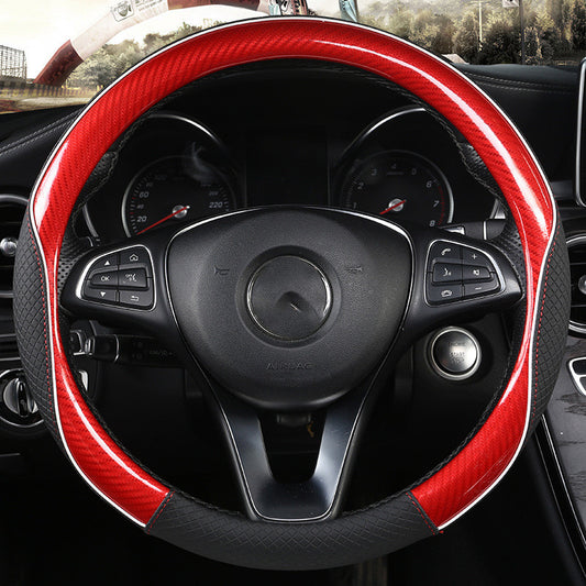 Funda de Volante con Textura Fibra de Carbono - Agarre Ergonómico