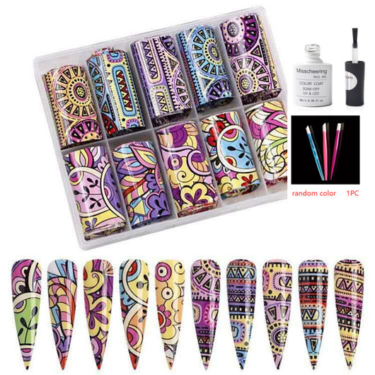 Set de 12 Láminas Decorativas para Uñas - Transferencias Nail Art - Image 30