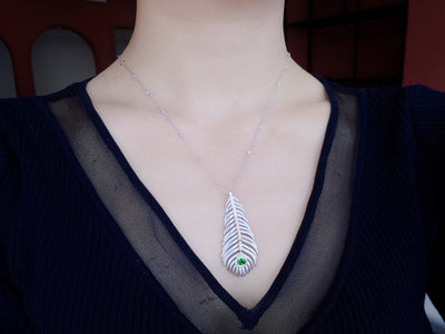 Collar Colgante Pluma Plateado Lujo 925 - Diseño Minimalista Elegante - Image 2