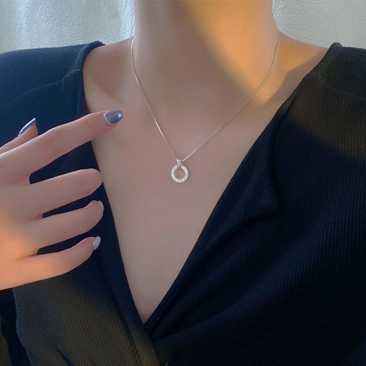 Anillo y Collar de Plata 925 con Letra Inglesa para Mujer