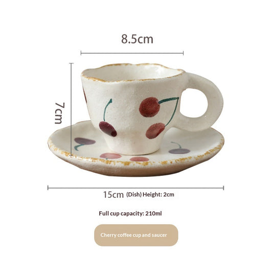 Taza de Café Japonesa de Cerámica con Plato - Diseño Floral Cerezo Premium - Image 7