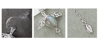 Aretes Piedra Lunar Tremella Versión Coreana para Mujer - Image 11