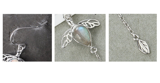 Aretes Piedra Lunar Tremella Versión Coreana para Mujer - Image 11