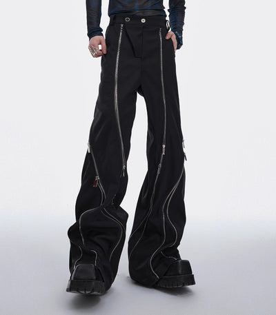 Pantalón de Traje con Diseño de Cierre Deconstruido y Micro-Tirador - Image 2
