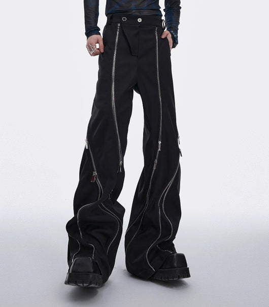 Pantalón de Traje con Diseño de Cierre Deconstruido y Micro-Tirador - Image 2