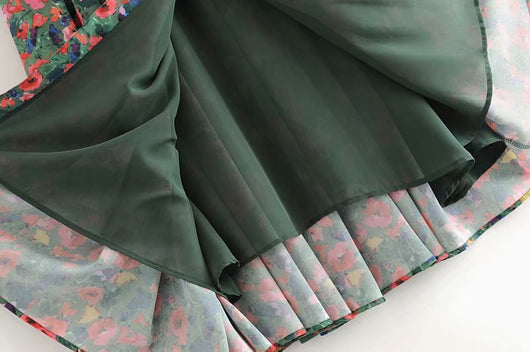 Falda Larga de Cintura Alta con Pliegues y Abertura Estilo Resort - Image 7