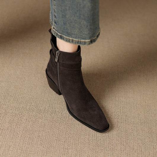 Botas de Ante con Tacón Grueso y Forro Polar para Otoño-Invierno - Image 21