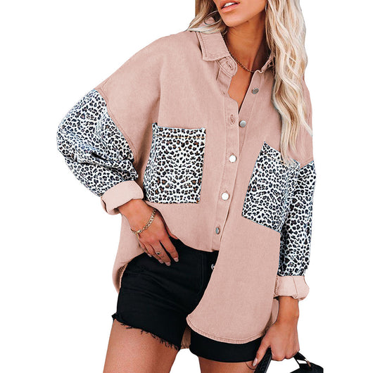 Blusa Casual con Estampado de Leopardo y Bolsillos Funcionales - Image 9
