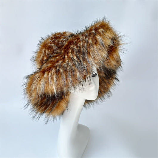 Gorro Punk de Piel de Mapache Grueso - Abrigo Ecológico para Otoño e Invierno - Image 17